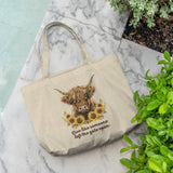 Tote Bag, Highland Cow, Gate Open