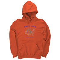 Youth Hoodie, Eagle Lake, Colorful Fish, BL Purple Text