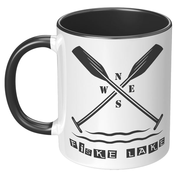 11-Ounce Mug, Fiske Lake Paddles, Black Art