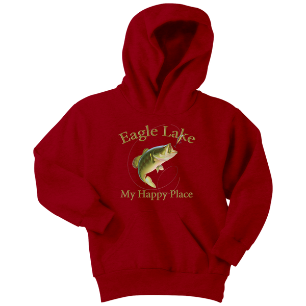 Youth Hoodie, Eagle Lake, Bass Happy Place