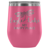 12-Ounce Stemless Wine Tumbler, Eagle Lake Dragonfly My Happy Place