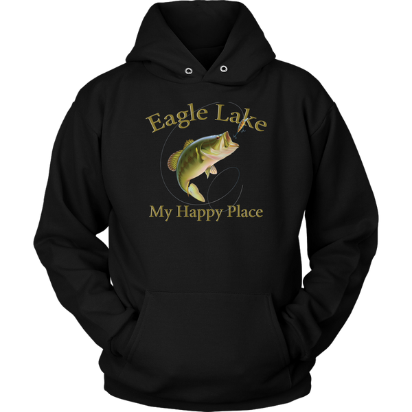 Unisex Eagle Lake Hoodie, Bass Happy Place