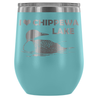 Wine Tumbler, 12-Ounce, Stainless Vacuum, Chippewa Lake Loon