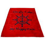 Fleece Blanket, Plush, Devils Lake, Red, Small/Medium/Large