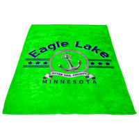 Fleece Blanket, Plush, Eagle Lake, Bright Green, Small/Medium/Large