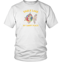 UNISEX Colorful Fish  Eagle Lake My Happy Place T-Shirt, More Colors