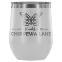 Wine Tumbler, 12-Ounce, Stainless Vacuum, Chippewa Lake Butterfly