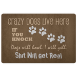 Door Mat, Crazy Dogs