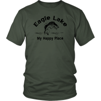 UNISEX Bass Eagle Lake My Happy Place T-Shirt, More Colors