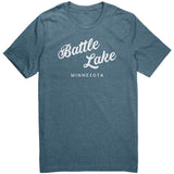 Battle Lake Unisex Heather Tee, White Art
