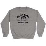 UNISEX Bass Eagle Lake My Happy Place Crewneck Sweatshirt, More Colors