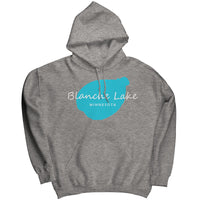Blanche Lake Map Unisex Hoodie White Art