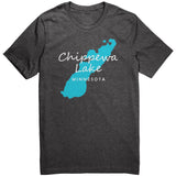 Chippewa Lake Map Unisex Tee WHT Art