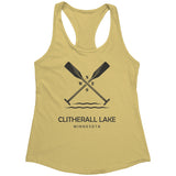 Clitherall Lake Ladies Racerback Flowy Tank, Paddles, BLK