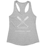 Clitherall Lake Ladies Racerback Tank, Paddles, WHT