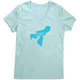 Clitherall Lake Map Ladies V-Neck Tee