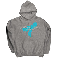 Clitherall Lake Map Unisex Hoodie WHT