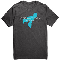 Clitherall Lake Map Unisex Tee WHT