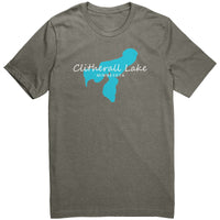 Clitherall Lake Map Unisex Tee WHT