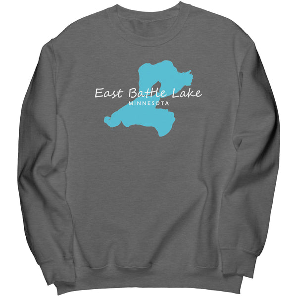 East Battle Lake Map Unisex Crewneck Sweatshirt