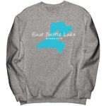 East Battle Lake Map Unisex Crewneck Sweatshirt Sport Grey
