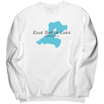 East Battle Lake Map Unisex Crewneck Sweatshirt, Blk Art
