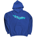 Fiske Lake Map Unisex Hoodie WHT Art