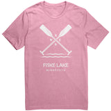 Fiske Lake Paddles Unisex Tee WHT Art2