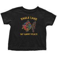 TODDLER Colorful Fish My Happy Place T-Shirt, More Colors