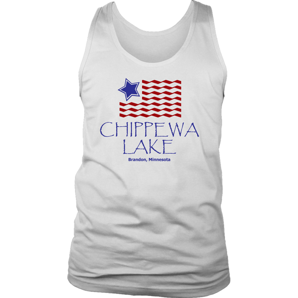 MENS Tank, Chippewa Lake, USA Flag