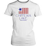 LADIES Tee, Chippewa Lake, USA Flag