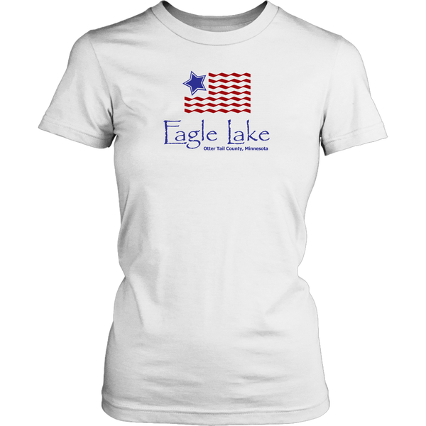 LADIES USA Flag Eagle Lake T-Shirt