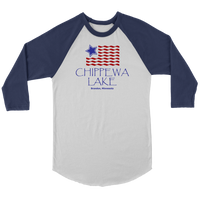 UNISEX Raglan Shirt, Chippewa Lake, USA Flag