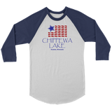 UNISEX Raglan Shirt, Chippewa Lake, USA Flag