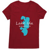 Lake Ida Map Ladies V-Neck Tee