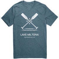 Lake Miltona Unisex Tee, Paddles, WHT Art1