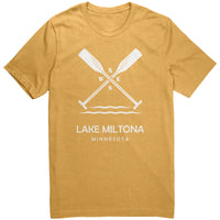 Lake Miltona Unisex Tee, Paddles, WHT Art1