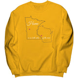 Midwest MN WI River Home Unisex Crew, Black Outline