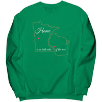Midwest MN WI River Home Unisex Crew, Copper Outline