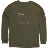 Midwest MN WI River Home Unisex LS  Canvas Tee, Black Outline