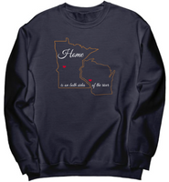 Midwest MN WI River Home Unisex Crew, Copper Outline