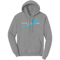 North Turtle Lake Map Unisex Hoodie WHT