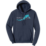 North Turtle Lake Map Unisex Hoodie WHT