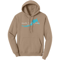 North Turtle Lake Map Unisex Hoodie WHT