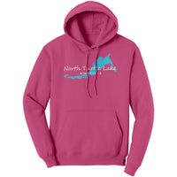 North Turtle Lake Map Unisex Hoodie WHT