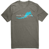 North Turtle Lake Map Unisex Tee WHT