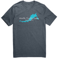North Turtle Lake Map Unisex Tee WHT