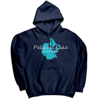 Pelican Lake Map Unisex Hoodie WHT Art