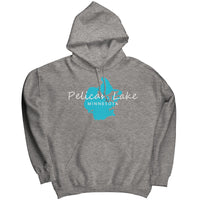 Pelican Lake Map Unisex Hoodie WHT Art