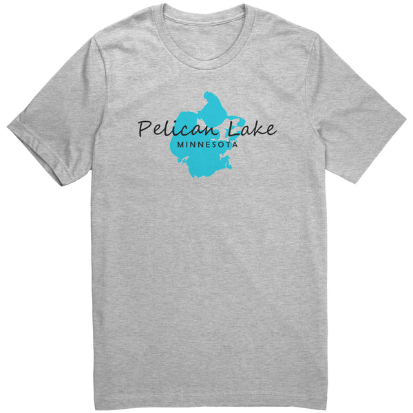 Pelican Lake Map Unisex Tee BLK Art